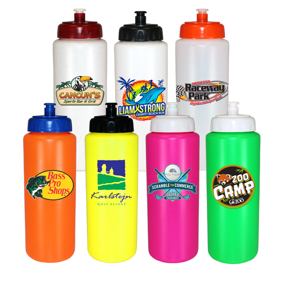DA8067100 32 oz. Sports Bottle with Push 'n Pull CAP and Full Color Di